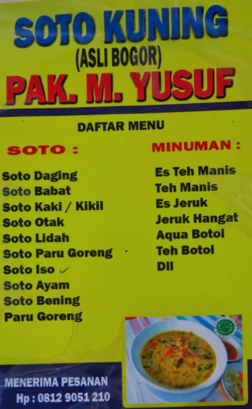 menu soto kuning pak m yusuf