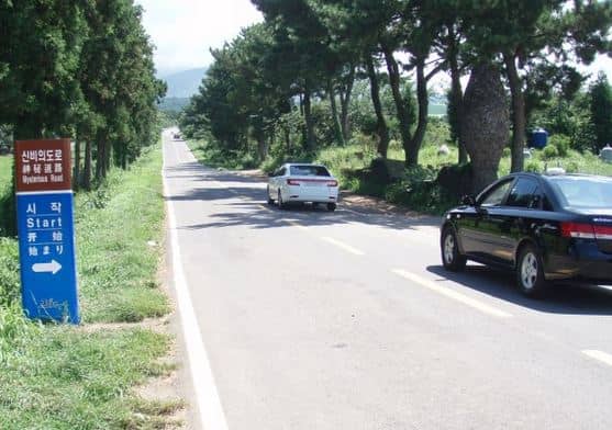 mysterious road in jeju island